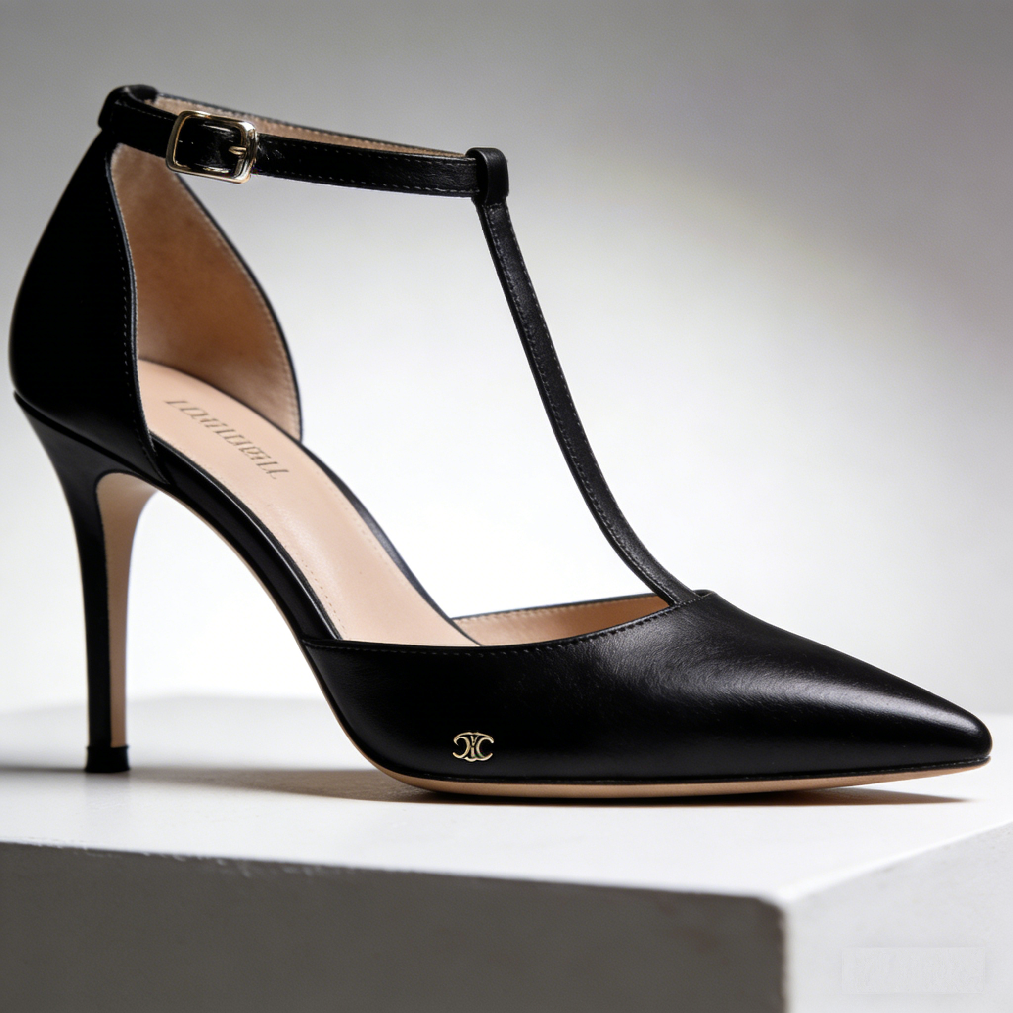 Lumiere T-Strap: The Timeless Black Leather Stiletto Heels
